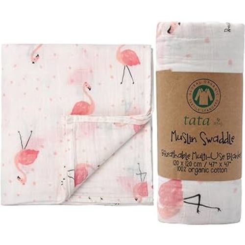 ® Muslin Baby Blankets | Swaddle for Newborns | 100% Organic Cotton Gauze Receiving Blanket Soft, Silky & Breathable for Girls & Neutral Gender | Baby Essentials | 47 x 47 inches