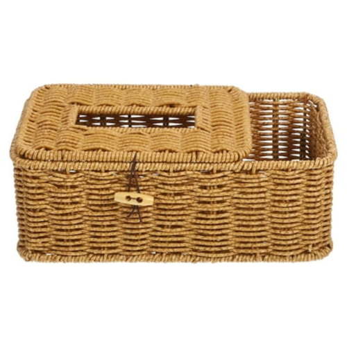 unbranded Rattan Paper Wipes Dispenser Cell Phone Holder Baby Khaki