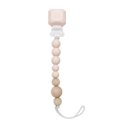 Colour Pop Silicone & Wood Pacifier Clip
