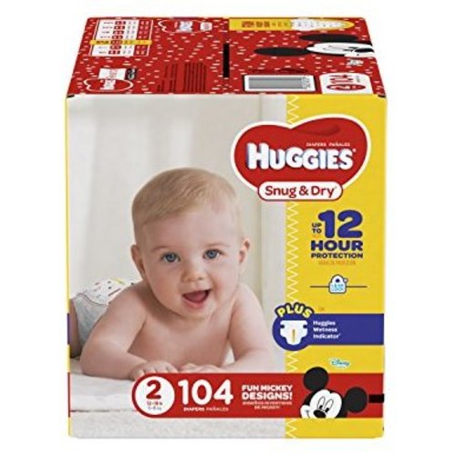 HUGGIES Snug & Dry Diapers, Size 2, 104 Count, BIG PACK (Packaging May Vary)