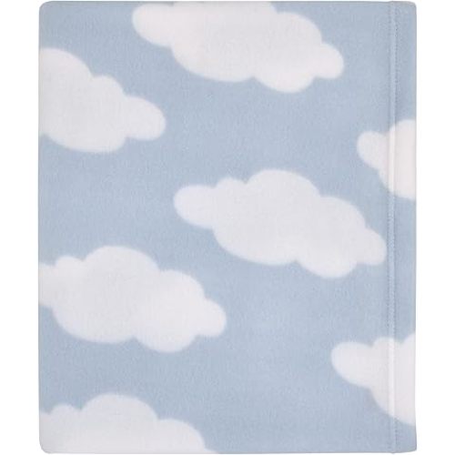 NOJO Everything Kids Light Blue and White Cloud Super Soft Toddler Blanket