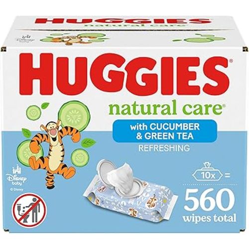 Huggies Natural Care Refreshing Baby Wipes, Hypoallergenic, Scented, 10 Flip-Top Packs (560 Wipes Total), Packaging May Vary