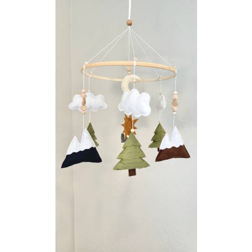 Woodland Mountain Baby Mobile | Outdoorsy Baby Mobile | Mountain Nursery Decor | Wilderness Nursery | Camping Baby Mobile | Camping Decor