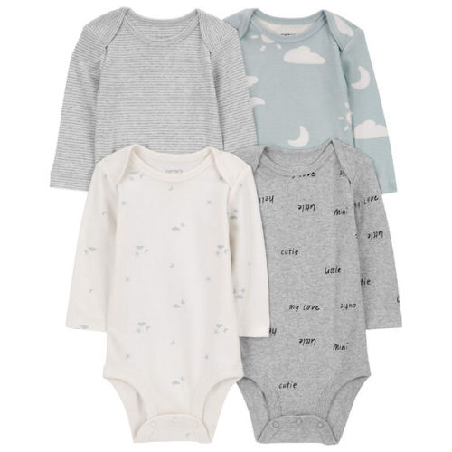 Baby 4-Pack Long-Sleeve Cloud Bodysuits - Carter's | Carter's