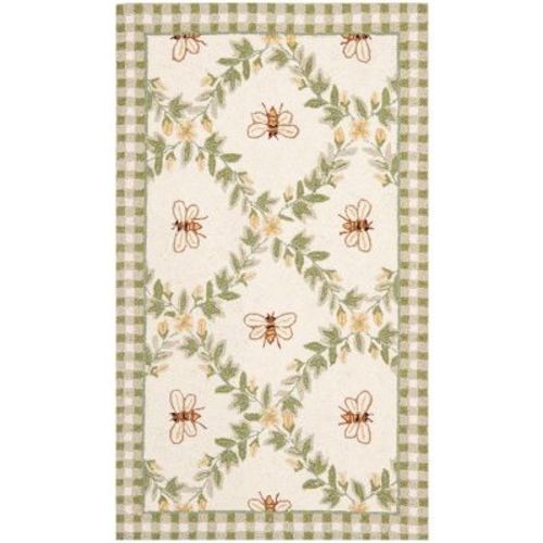 Chelsea Hk55 Hand Hooked Accent Rug - Ivory/green - 3'9"x5'9" - Safavieh.