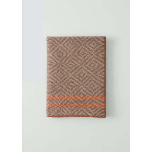 Diamond Stripe Wool Blanket | Dusty Lilac/Coral