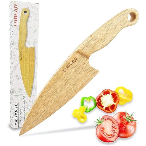 Wooden Kids Knife for Cooking, Montessori Toddler Knife, Kids Junior Cooking Utensils Ages 5-8, Kids Kitchen Tool for Real Cooking, Perfect Gifts for Kids
