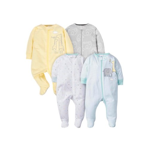 Gerber Baby Boy or Girl Gender Neutral Sleep 'N Play Footed Pajamas, 4-Pack