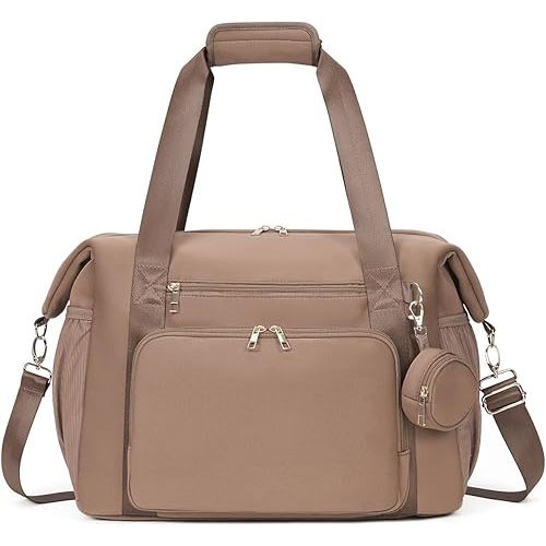 CEI-CEI Diaper Bag Tote Neoprene Mothers Day Gifts Waterproof Large Travel Baby Bags for Mom and Dad with Pacifier Case and Changing Pad Maternity Hospital Totes with Stroller Strap (Oat)