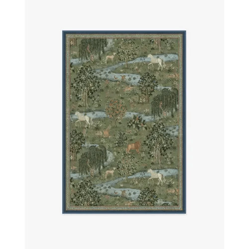 Morris & Co. Owl & Willow Green Tufted Rug | Ruggable