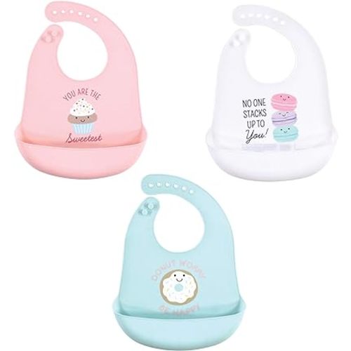 Hudson Baby Unisex Baby Silicone Bibs, Sweetest Cupcake, One Size