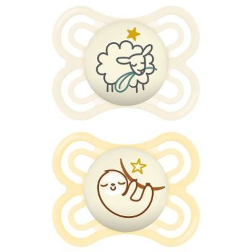 Mam Perfect Night Pacifier 2ct - Green/white - 0-6 Months