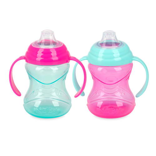 Nuby No-Spill Clik-it Soft Spout Sippy Cup, 10 fl oz, 2 Count