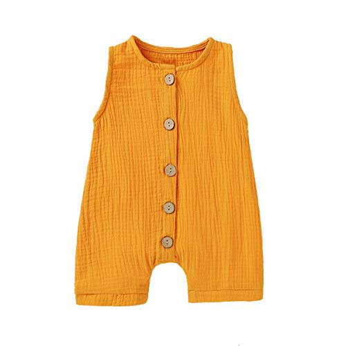 Cecobora Infant Newborn Baby Boys Girls Cotton Linen Romper Summer Jumpsuit Sleeveless Overalls Clothing Set