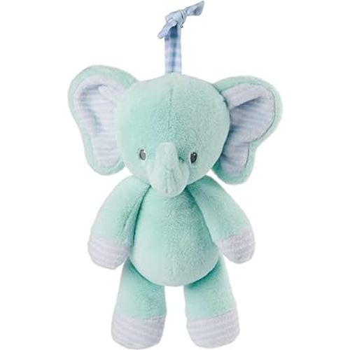 Gund Baby Safari Friends Elephant Pull-Down Musical Plush, Travel Friendly Sensory Toy with Stroller Loop for Ages 0 and Up, Blue, 12”