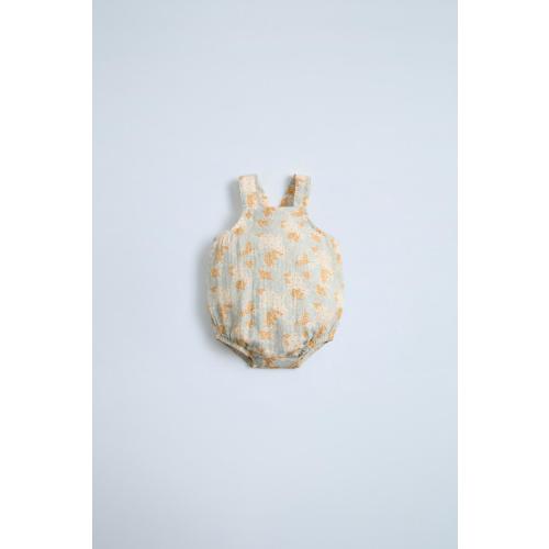 FLORAL ROMPER - Beige | ZARA United States