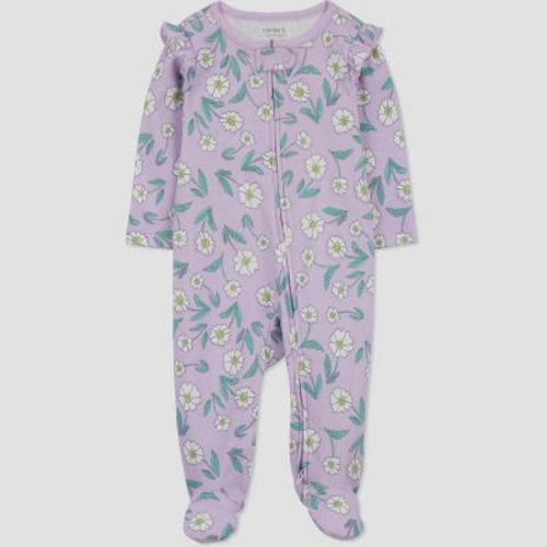 Carter's Just One You®️ Baby Girls' Floral Sleep N' Play - Purple/White, Size: Newborn