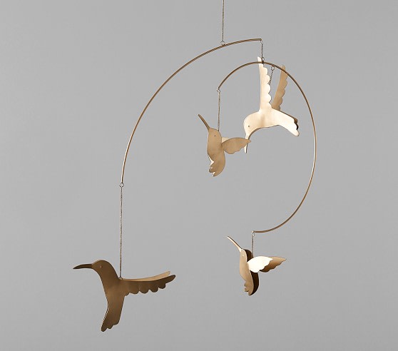 Pottery Barn Kids Jeremiah Brent Hummingbird Mobile - Gold