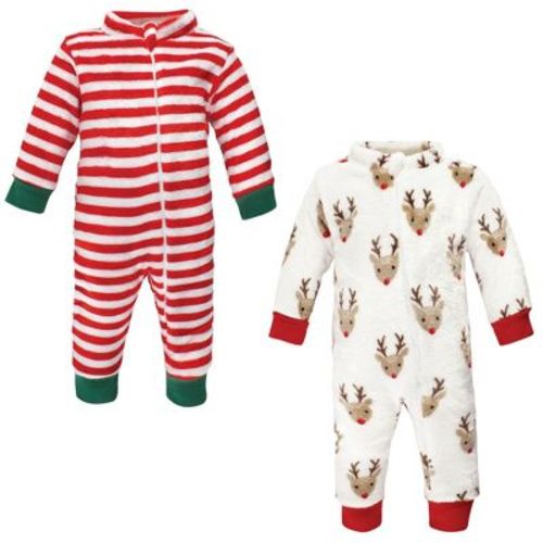 Hudson Baby Unisex Baby Plush Jumpsuits, Rudolph, 3-6 Months