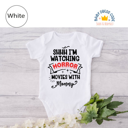Horror Mom Baby Bodysuit, Horror Movie Mommy Bodysuit, Funny Halloween Mother Bodysuit, Baby Mommy Horror Bodysuit,Scary Movie Baby Bodysuit