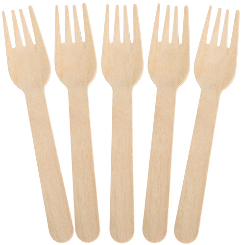 LotFancy Disposable Wooden Forks, 100 Pcs 6.5in Compostable Biodegradable Utensils Cutlery