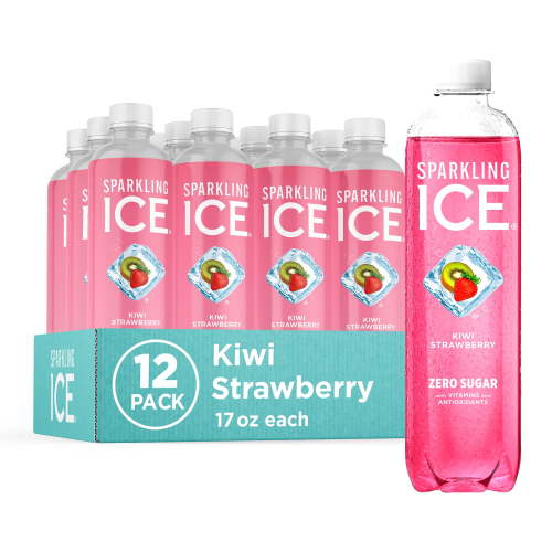 Sparkling Ice, Kiwi Strawberry Sparkling Water, 17 fl oz Bottles (Pack of 12)