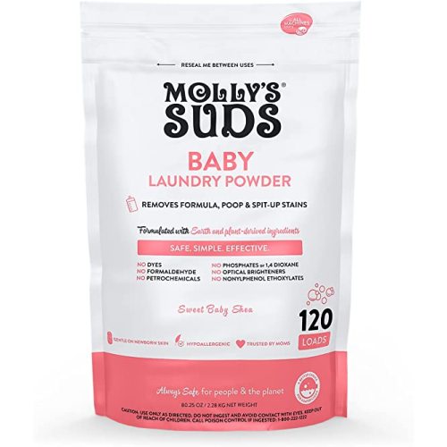 Molly's Suds Baby Laundry Detergent Powder | Removes Formula, Poop & Spit-Up Stains | Extra Gentle for Newborns (Sweet Baby Shea)