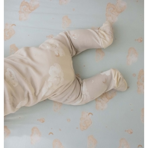 Good Night Sky Organic Cotton Sleep & Play - Limestone - 3-6 Months