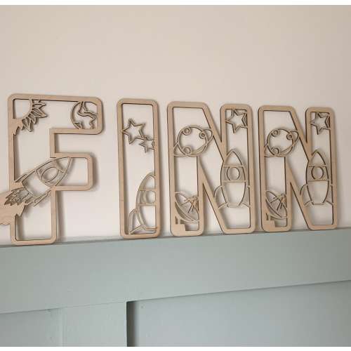 Space letters, name sign wood, space name sign, Personalised Name Sign, Custom Name, Space theme Decor, Space Wall Art