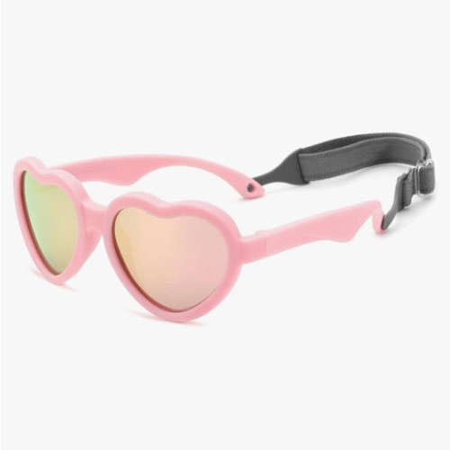 COASION Baby's First Sunglasses with Strap, Unbreakable Polarized Newborn Infant Heart Sunglasses for Ages 0-24 Months