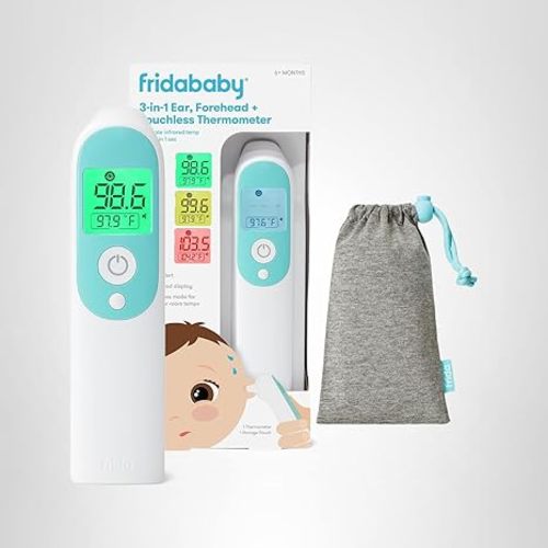 Frida Baby Thermometer, 3-in-1 Infrared Thermometer for Ear, Forehead & Touchless, Fever Thermometer for Baby, Infants, Toddlers, Kids & Adults
