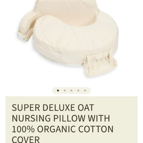 Super Deluxe Oat Nursing Pillow with 100% Organic Cotton Cover