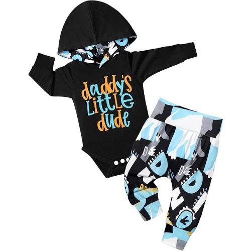 Fommy Newborn Baby Boy Clothes Plaid Letter Print Long Sleeve Hoodies + Long Pants 2PCS Fall Winter Outfits Set