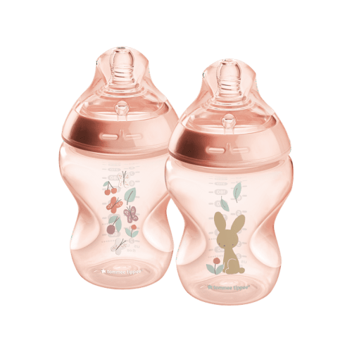Tommee Tippee Natural Start Anti-colic Baby Bottle, 9oz, Slow-flow Breast-like Nipple for a Natural Latch, Self-Sterilizing, Pack of 2