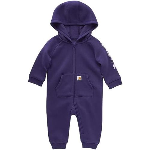 Carhartt Kid's CM9758 Long-Sleeve Quilted Jersey Zip Front Hooded Coverall - Gi