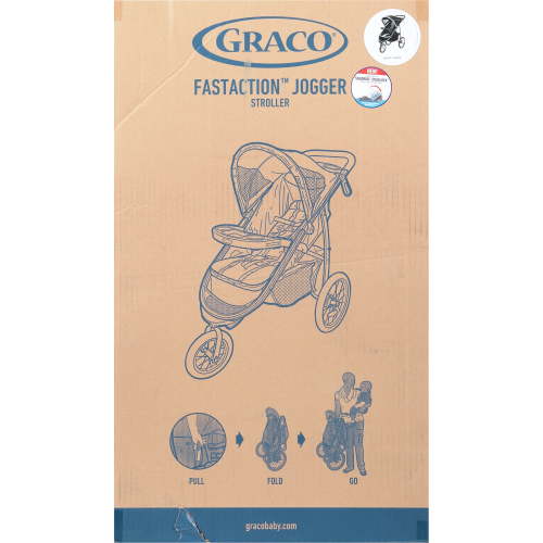 Open Box Graco FastAction Fold Jogger Stroller with Quick Connect and Large Storage, 37 lbs, Gotham