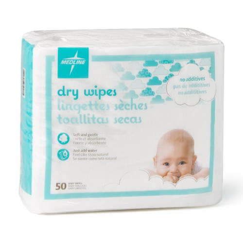 Medline Babysoft For Sensitive Skin Disposable Dry Cleansing Cloths, (Case of 500)