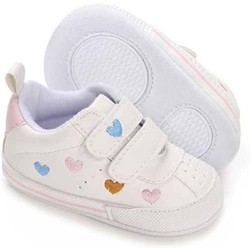 Clowora Baby Boys Girls Shoes Non-Slip Rubber Sole Sneakers Infant First Walking Toddler Crib Shoes Newborn Loafers Flats.