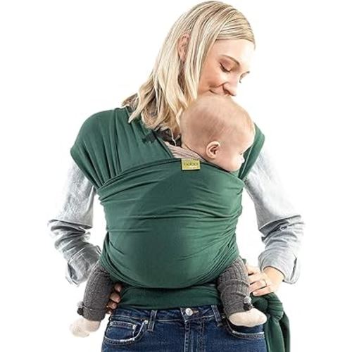 Boba Baby Wrap Carrier – Original Baby Sling Carrier for Newborns (7–35 lbs), Soft, Secure, Hands-Free & Ergonomic, Ideal for Comfortable Bonding, New Parents (Serenity Rainforest)