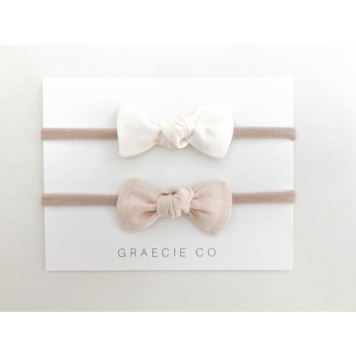 Neutral Knot Hair Bow Set, Baby Bow Headband, Bow Headband, Newborn Baby Bows, Baby Bow Clip, Toddler Bow Clip, Toddler Hair Clips, Baby Bow