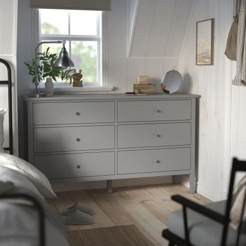 GULLABERG 6-drawer dresser - gray/anchor/unlock function 66 1/8x18 7/8x39 3/8 "