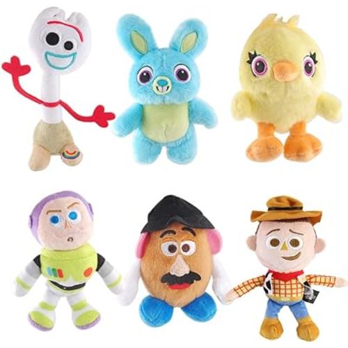 6 Piece/Set Stuffed Plush Toys Story Woody Forky Bunny Alien Buzz Lightyear Mr Potato Model Doll Kids Toy Gift