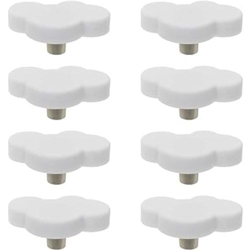 Mcredy Kids Door Knobs Cartoon Dresser Knobs Rubber White Cloud Cartoon Door Knob 2.09x1.22 (Lxw) Cute Cabinet Pulls for Kids' Room Cabinets, Doors, Dresser and Closets Pack of 8