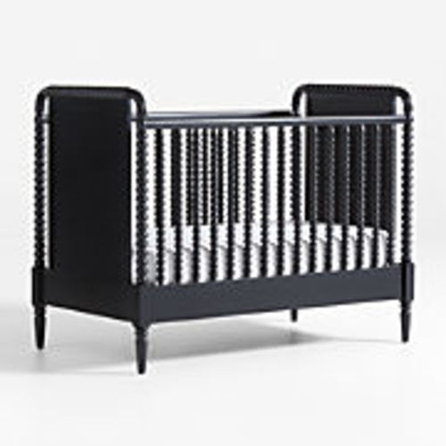 Jenny Lind Black Wood Spindle Convertible Baby Crib | Crate and Barrel
