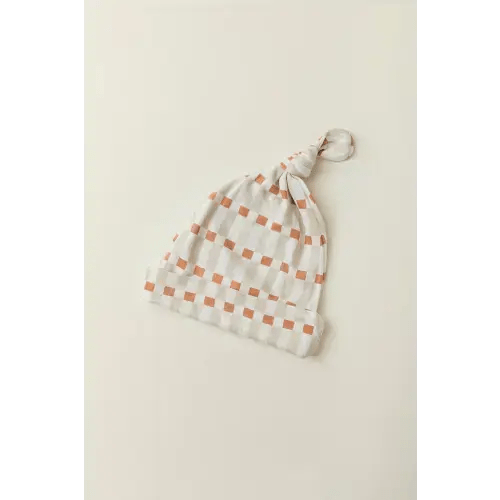 Biscotti Check Knotted Hat