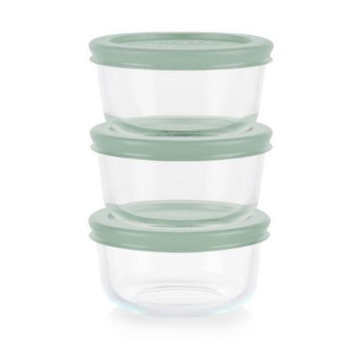Pyrex 6pc 1c Round Food Storage Container Set Cameo Green