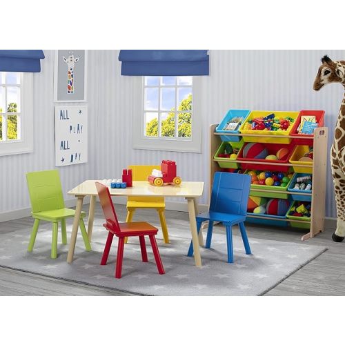 Delta Children Kids Toy Storage Organizer with 12 Plastic Bins - Greenguard Gold Certified, Natural/Primary