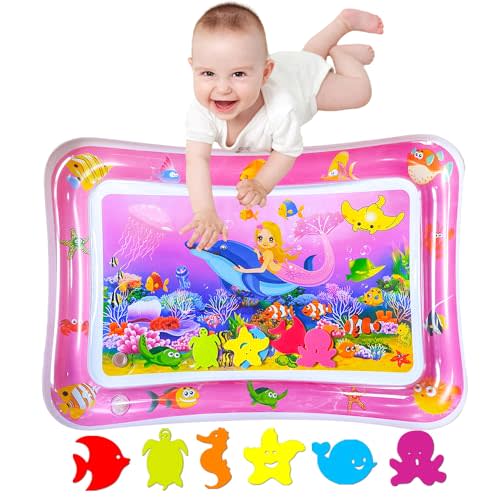 ZHUYNXIR Tummy time Water Playmats, Tummy time mats, Baby Water Play Mat for Kids and Toddlers Baby Toys for 3 to 24 Months, Strengthen Your Baby's Muscles, Pink 27.5x20 in.