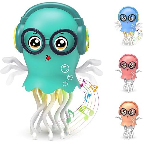 Dancing Baby Toy, Crawling Jellydancer Tummy Time Toy, Magic Dancing Music Crawling Toys for 3 4 5 6 7 8 Year Old Kids Boy Girl Birthday Gifts, Interactive Relax for Office Desk