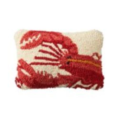 Wool Hooked Throw Pillow, Lobster